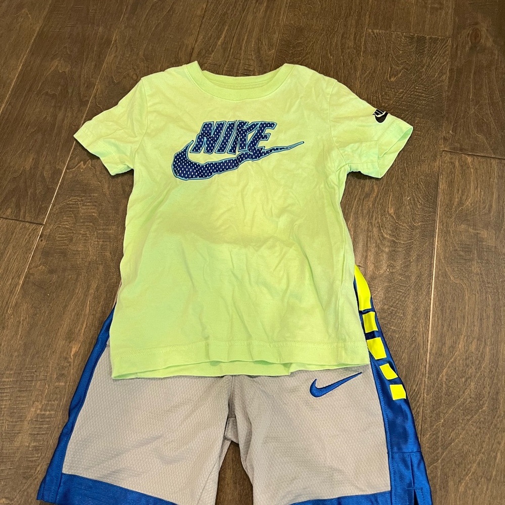 Nike kids basketball shorts and shirt.